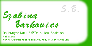 szabina barkovics business card